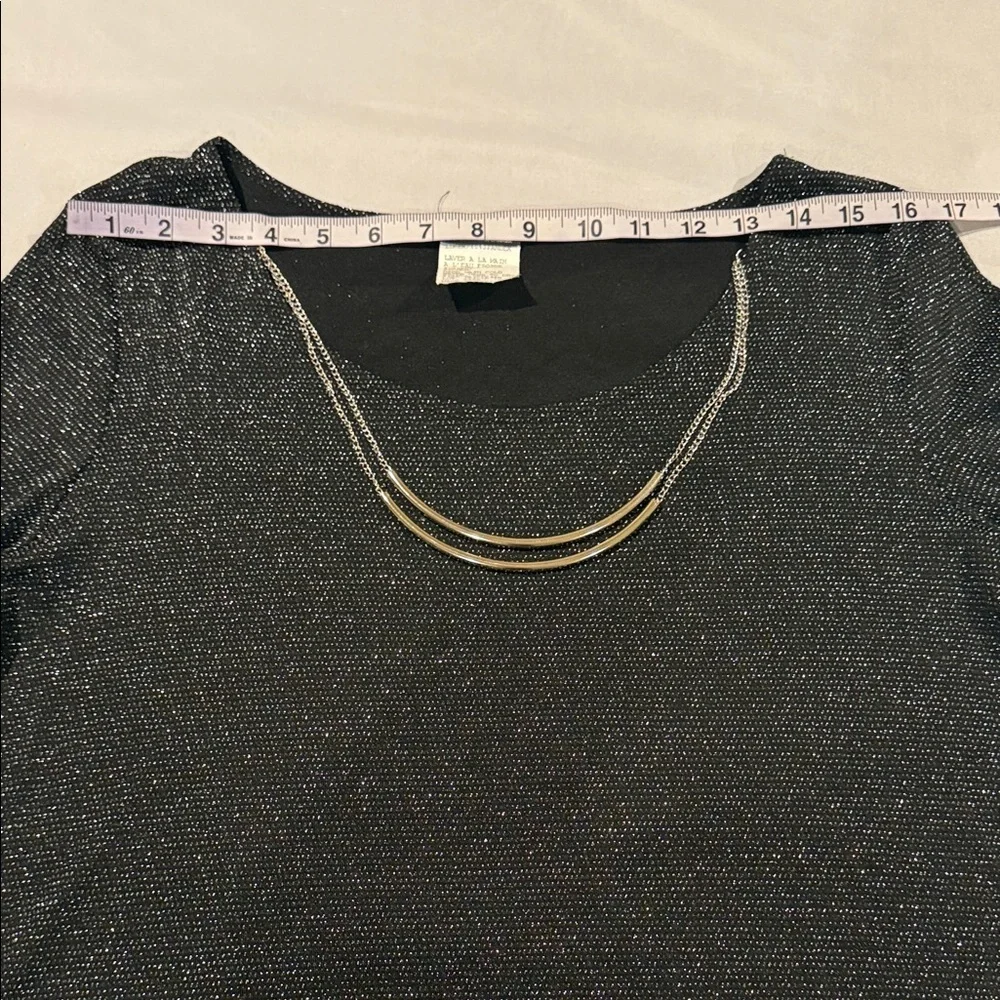 Clientele Blouse Black Shimmer Women's Top Size 1X - Picture 7 of 12